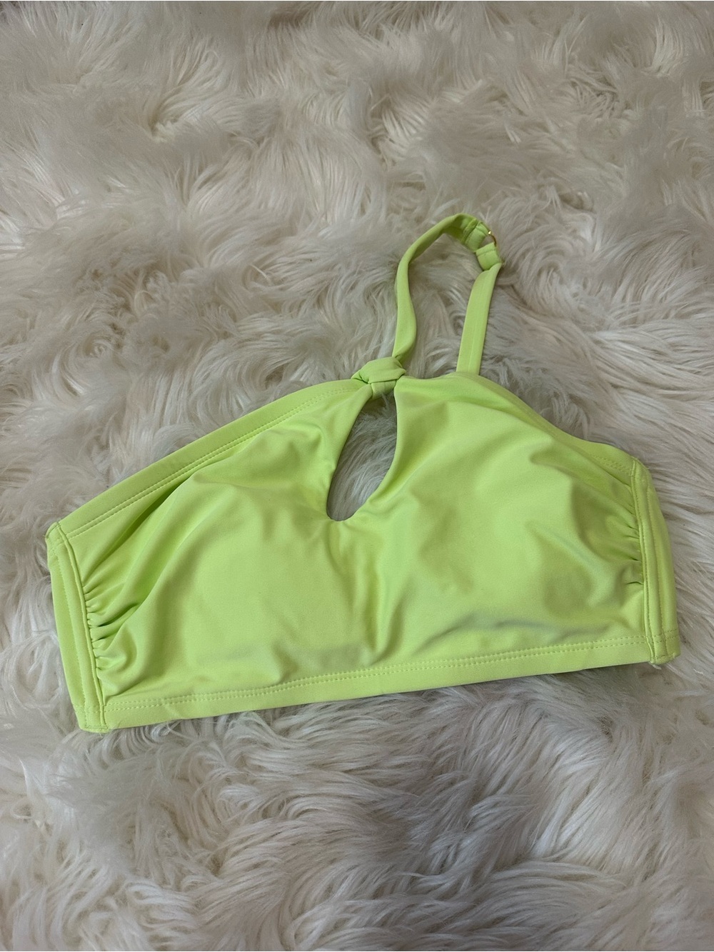 Xhilaration Neon Lime One-Shoulder Swim Top